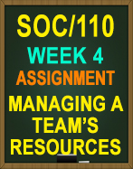 SOC/110 Week 4 Managing a Team's Resources